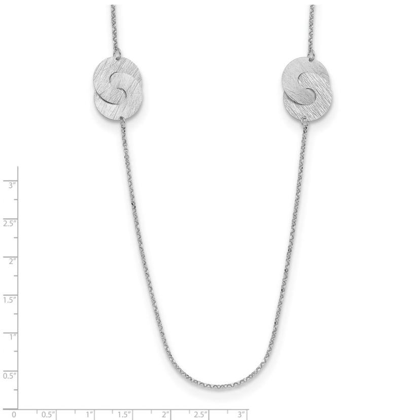 Sterling Silver Rhodium-plated Etched Circles Necklace
