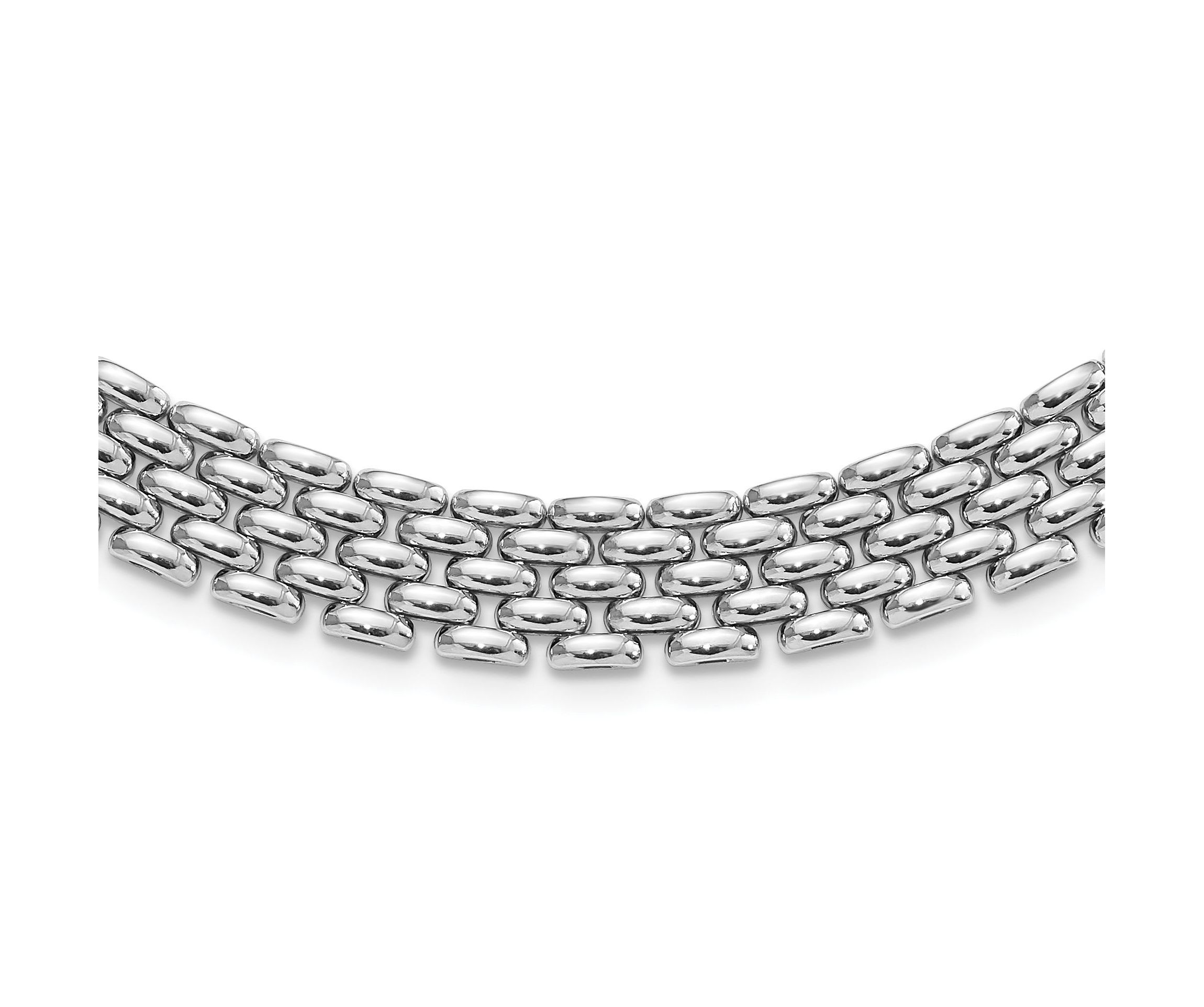 Sterling Silver Rhodium-plated Polished Fancy Link Necklace