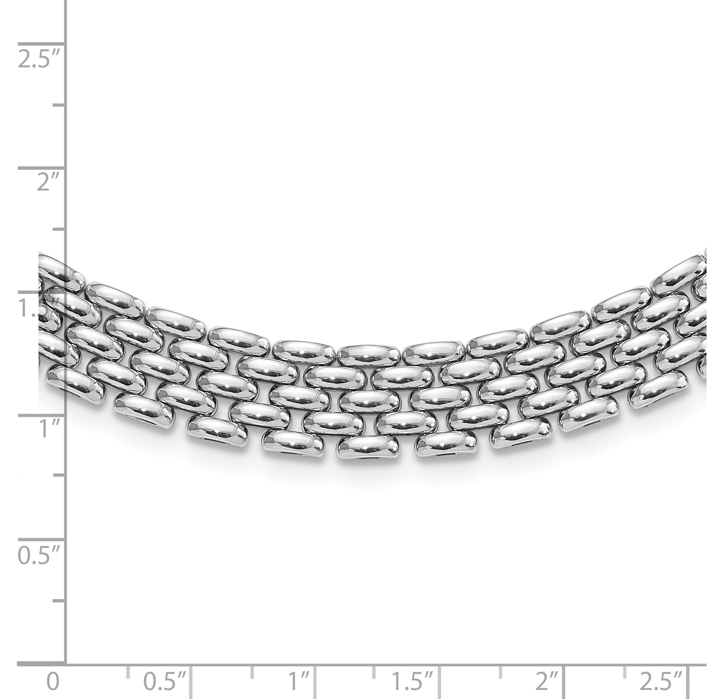 Sterling Silver Rhodium-plated Polished Fancy Link Necklace