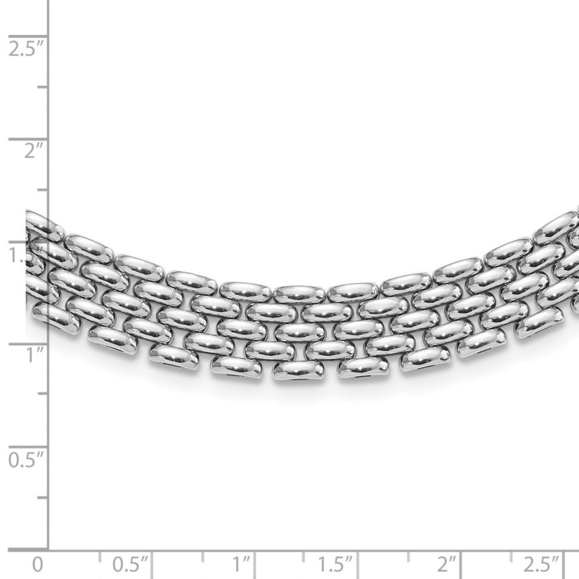 Sterling Silver Rhodium-plated Polished Fancy Link Necklace