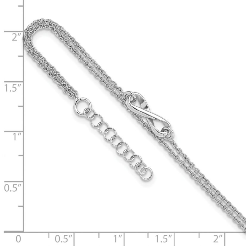 Sterling Silver Rhodium-plated Infinity  9 Inch Plus 1 Inch Extension Anklet