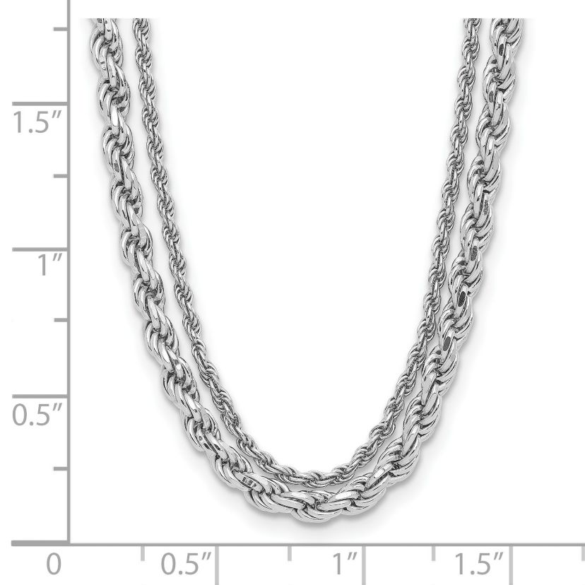 Sterling Silver Rhodium-plated Polished 2-Strand with 1.5-inch Extension Necklace