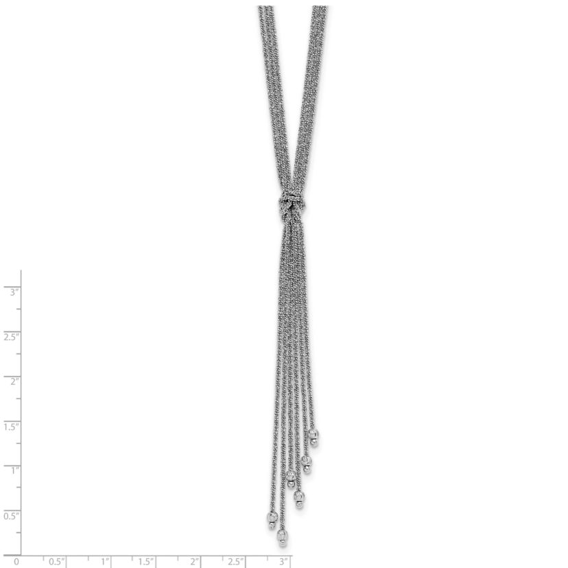 Sterling Silver Rhodium-plated Polished/Diamond-cut Drop with 2" Extender Necklace