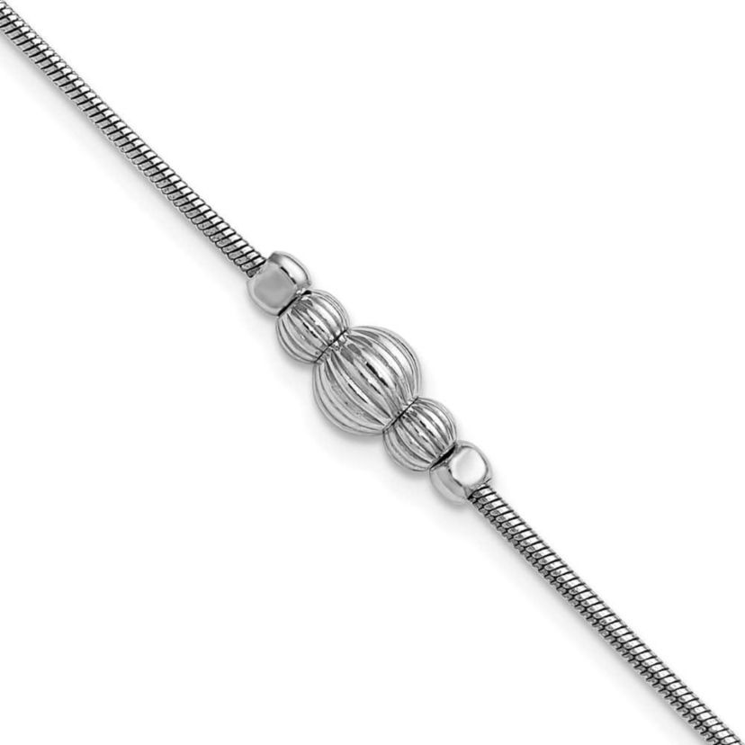 Sterling Silver Rhodium-plated with Beads Bracelet