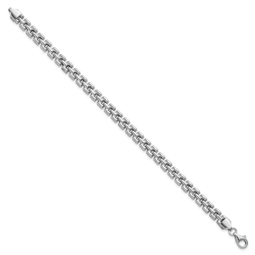 Sterling Silver Rhodium-plated Fancy Link Bracelet