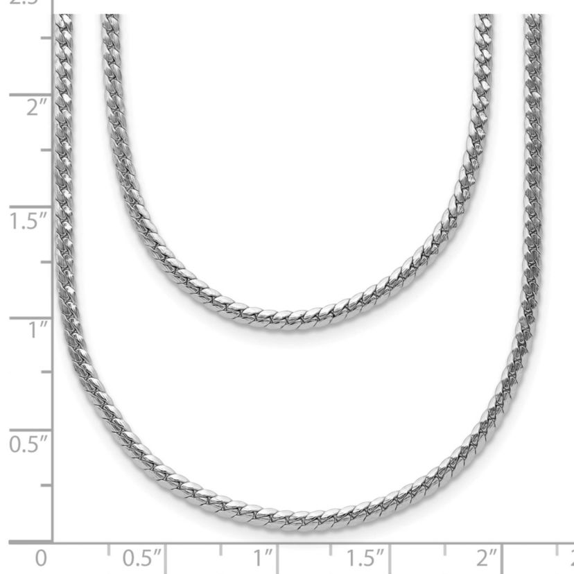 Sterling Silver Rhodium-plated Polished Fancy 2-strand with 2" Extender Necklace