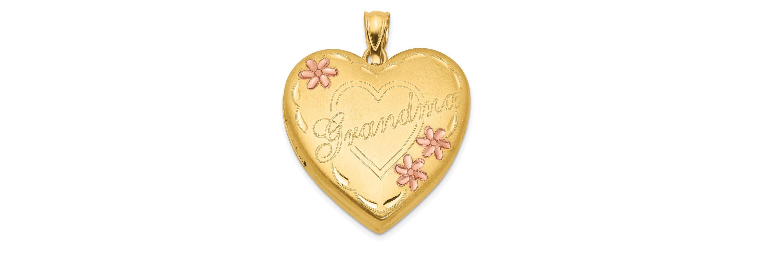 1/20 Gold Filled Grandma 23mm Enameled Family Heart Locket