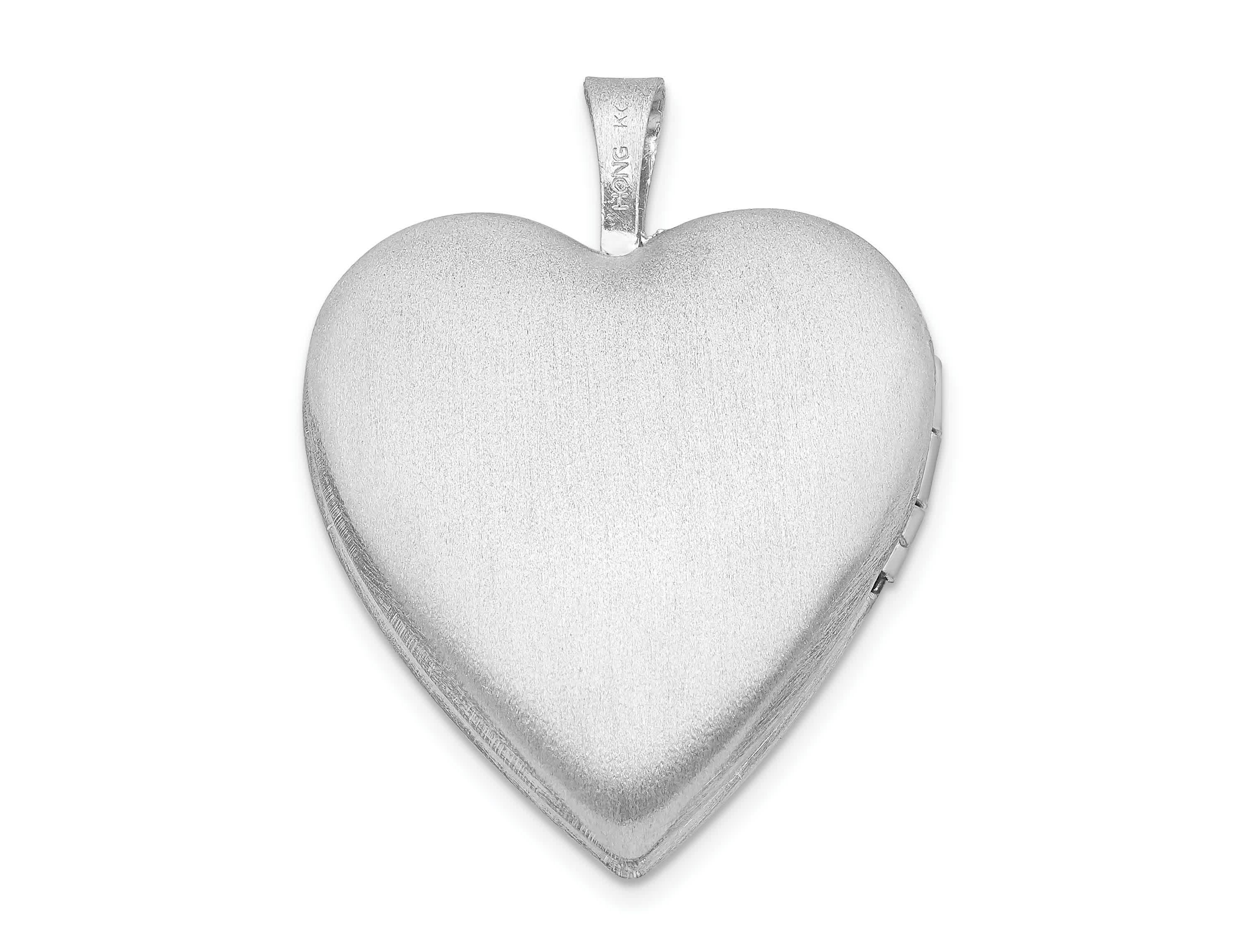 Sterling Silver Rhodium-plated 20mm Enameled Butterfly Heart Locket