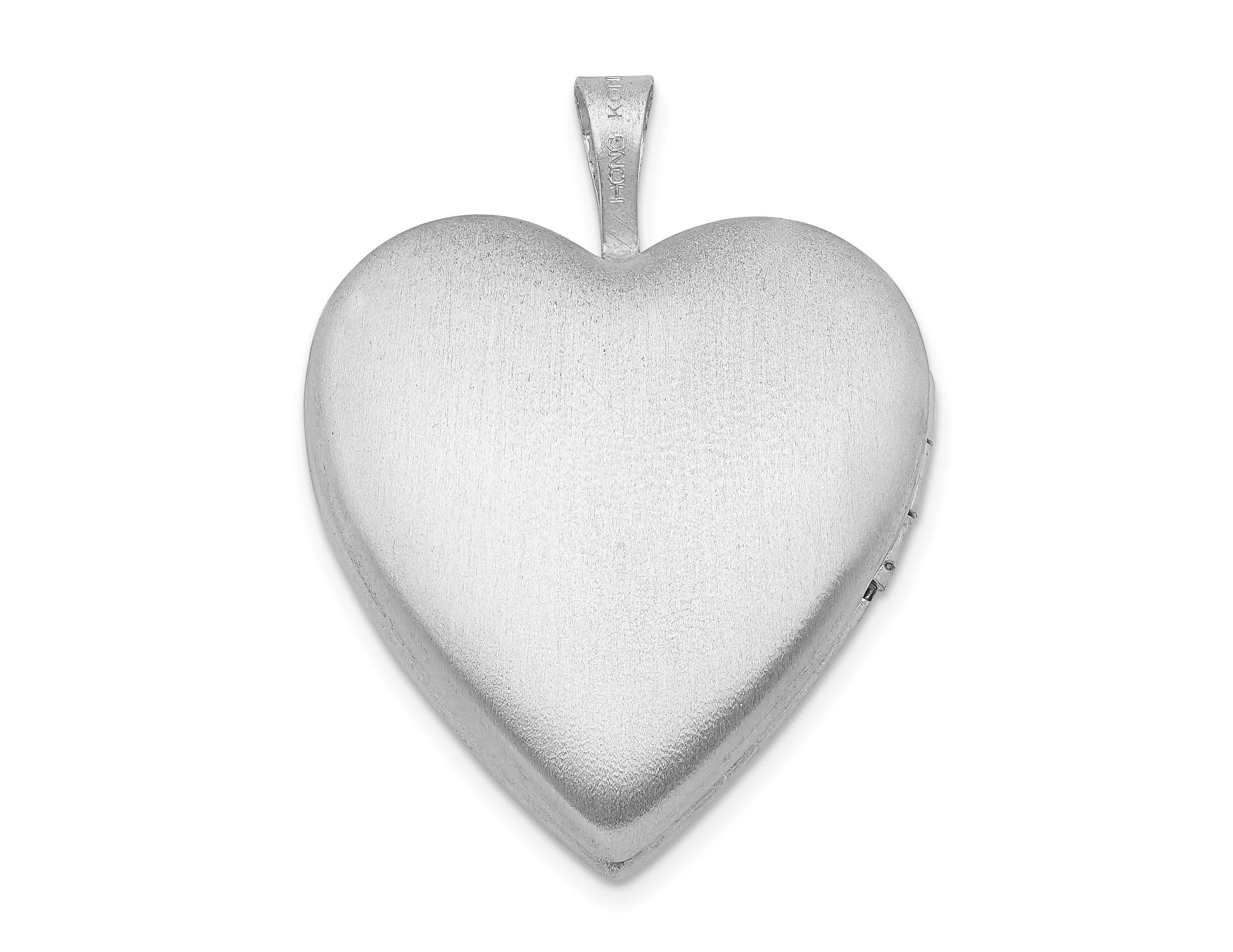 Sterling Silver Rhodium-plated 20mm Enameled Floral Mom Heart Locket