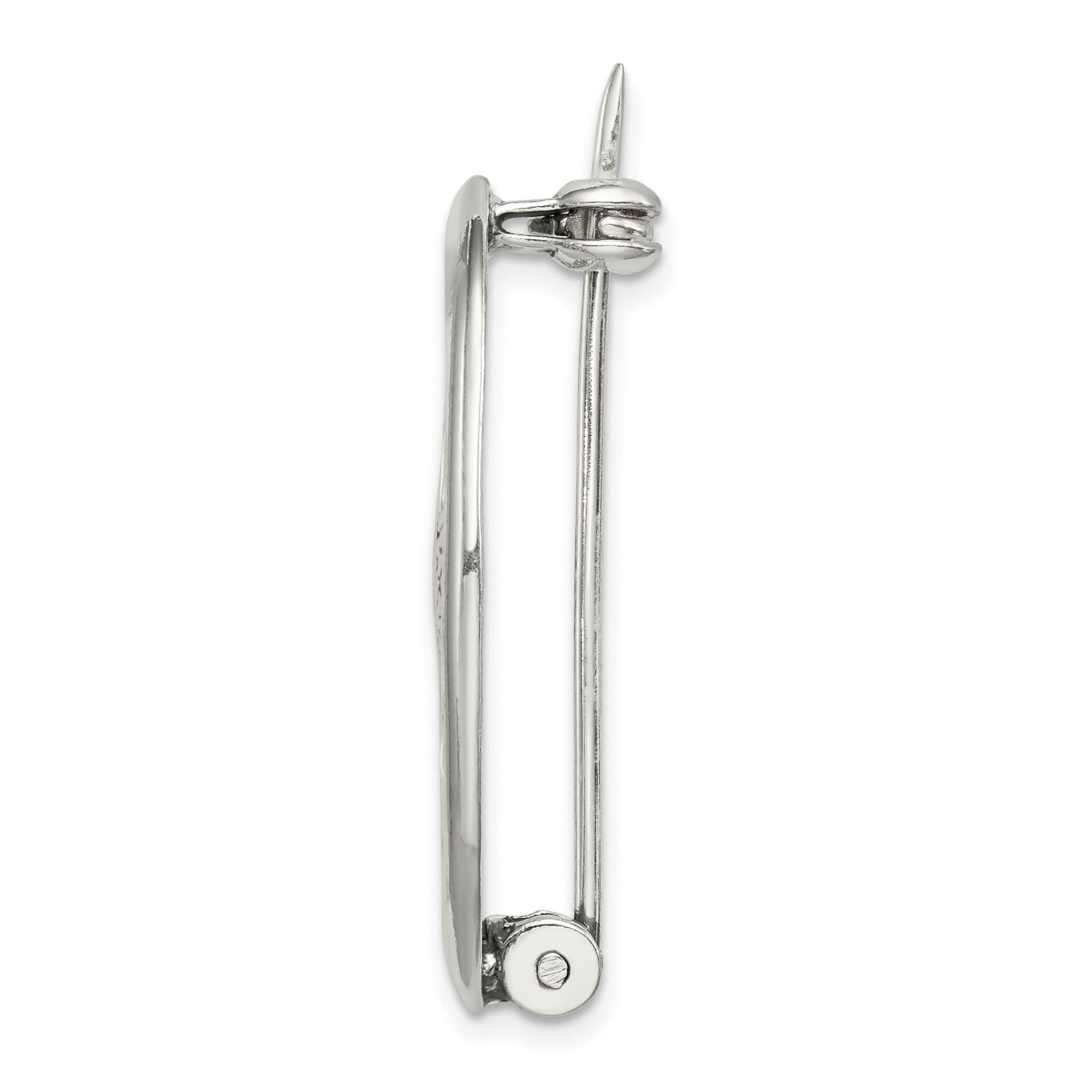 Sterling Silver Antiqued Claddagh Pin