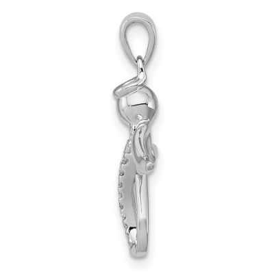 0.055 ct. t.w. Diamond Angel Pendant in Rhodium-plated Sterling Silver