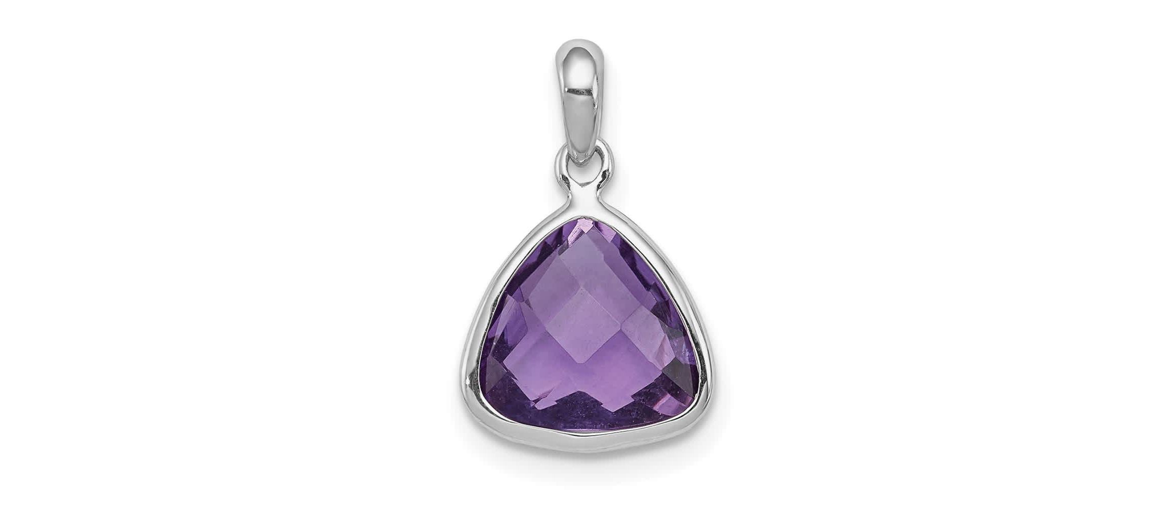 2.72 ct. t.w. Amethyst Pendant in Rhodium-plated Sterling Silver