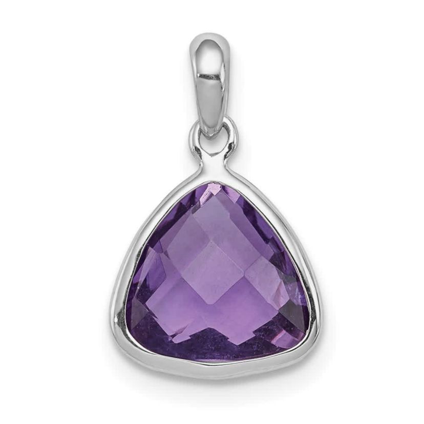 2.72 ct. t.w. Amethyst Pendant in Rhodium-plated Sterling Silver