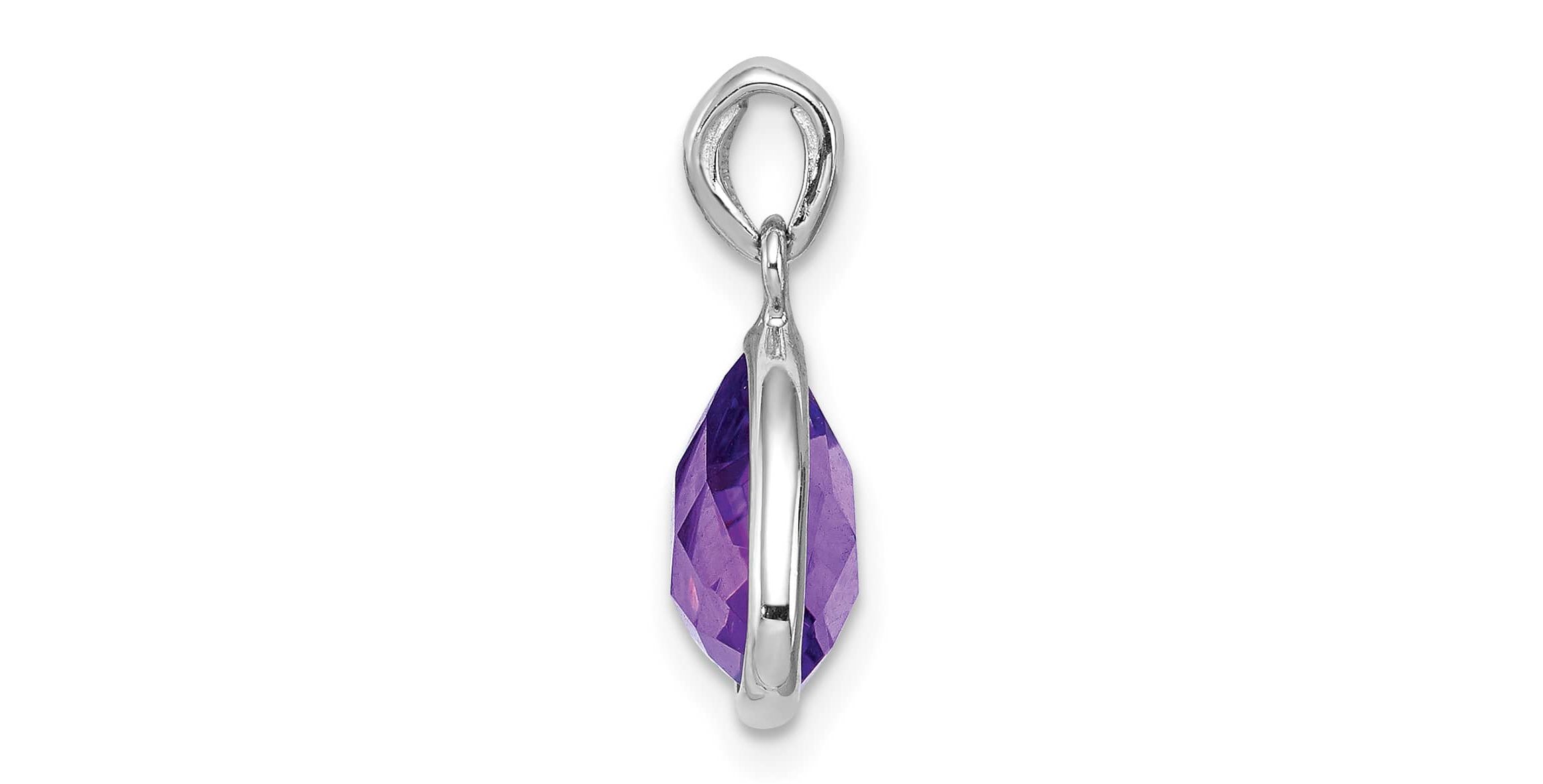 2.72 ct. t.w. Amethyst Pendant in Rhodium-plated Sterling Silver
