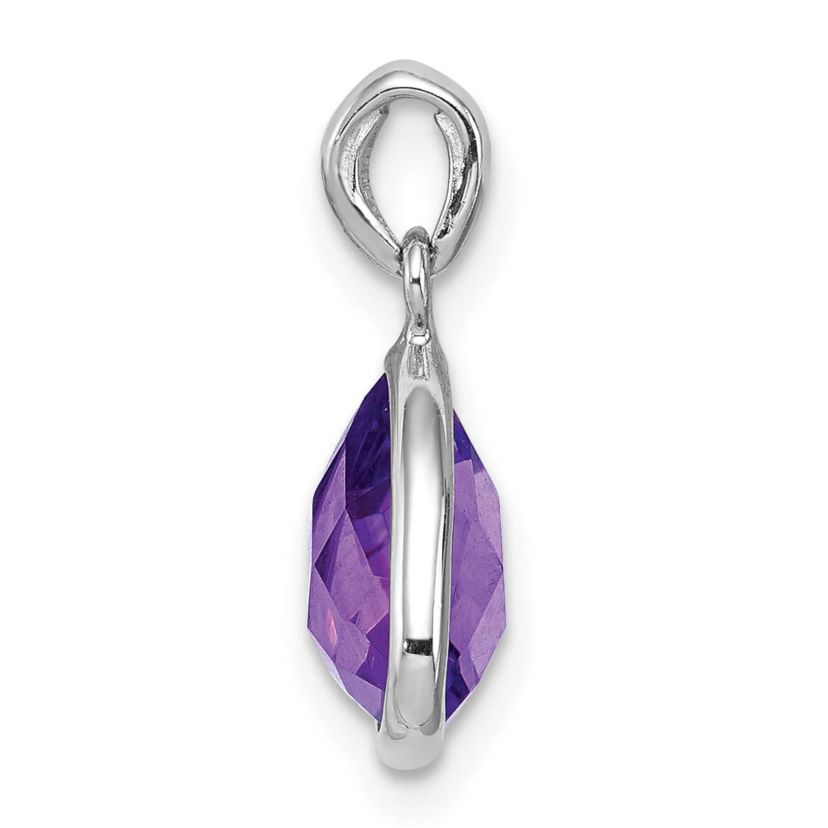 2.72 ct. t.w. Amethyst Pendant in Rhodium-plated Sterling Silver