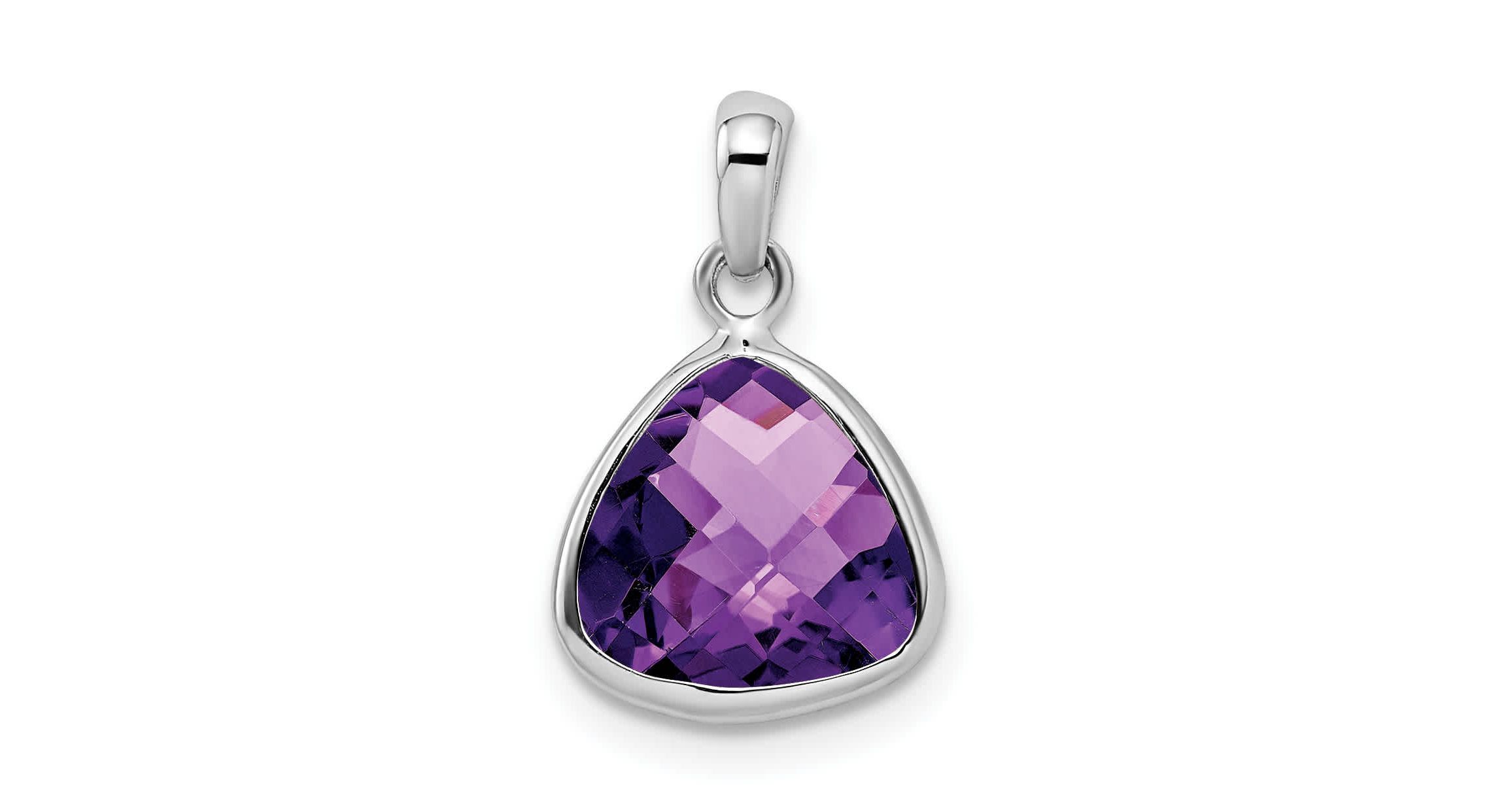 2.72 ct. t.w. Amethyst Pendant in Rhodium-plated Sterling Silver