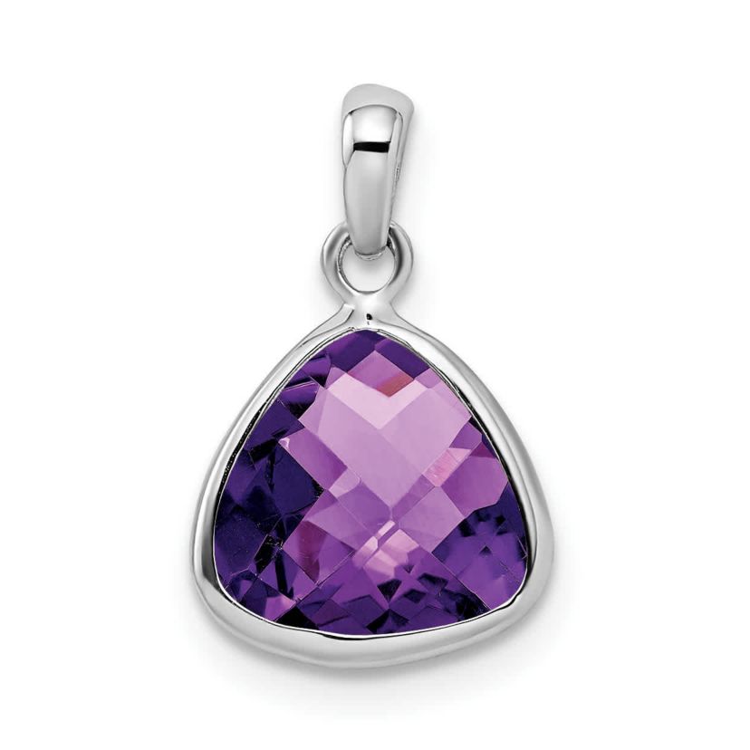 2.72 ct. t.w. Amethyst Pendant in Rhodium-plated Sterling Silver
