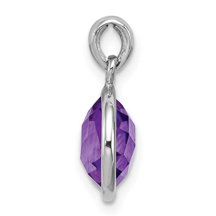 3 ct. t.w. Amethyst Pendant in Rhodium-plated Sterling Silver