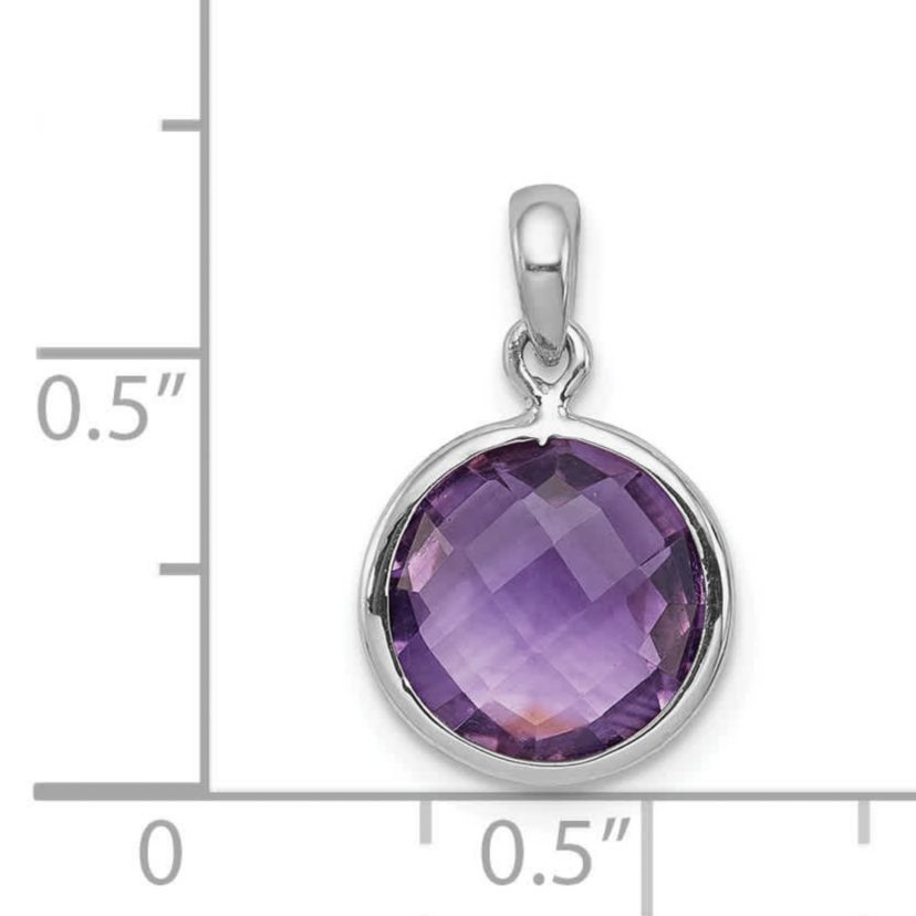 3 ct. t.w. Amethyst Pendant in Rhodium-plated Sterling Silver