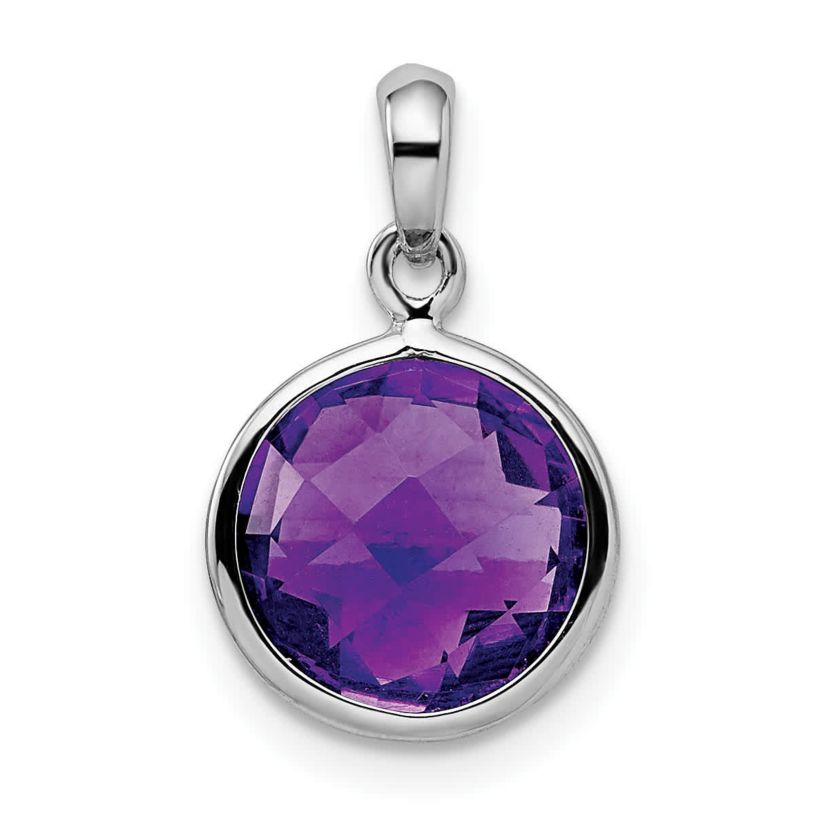 3 ct. t.w. Amethyst Pendant in Rhodium-plated Sterling Silver