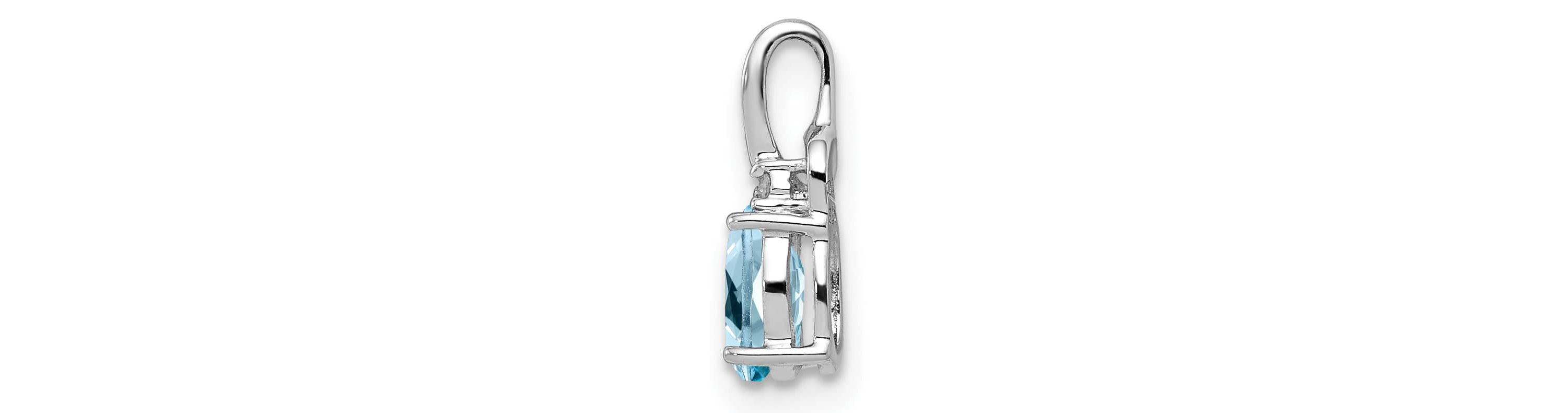 1/2 ct. t.w. Sky Blue Topaz and 0.004 ct. t.w. Diamond Pendant in Rhodium-plated Sterling Silver