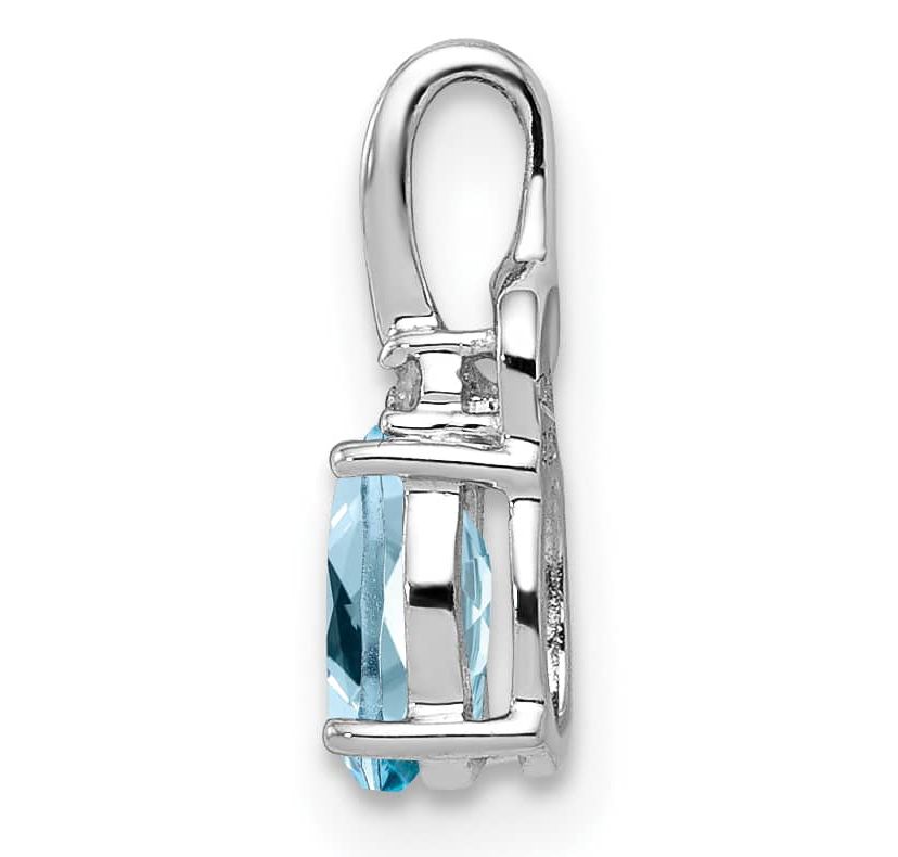 1/2 ct. t.w. Sky Blue Topaz and 0.004 ct. t.w. Diamond Pendant in Rhodium-plated Sterling Silver
