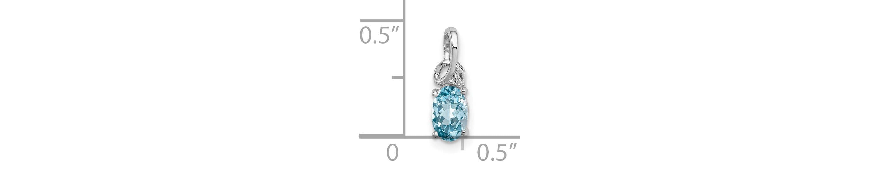 1/2 ct. t.w. Sky Blue Topaz and 0.004 ct. t.w. Diamond Pendant in Rhodium-plated Sterling Silver