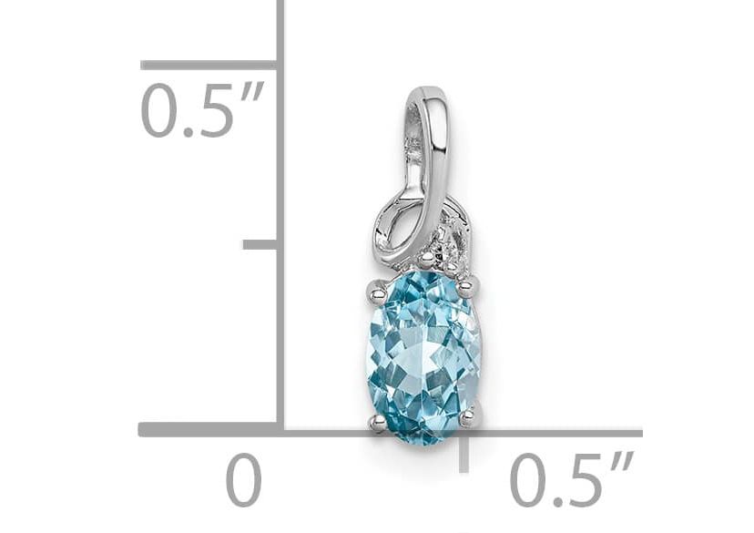 1/2 ct. t.w. Sky Blue Topaz and 0.004 ct. t.w. Diamond Pendant in Rhodium-plated Sterling Silver