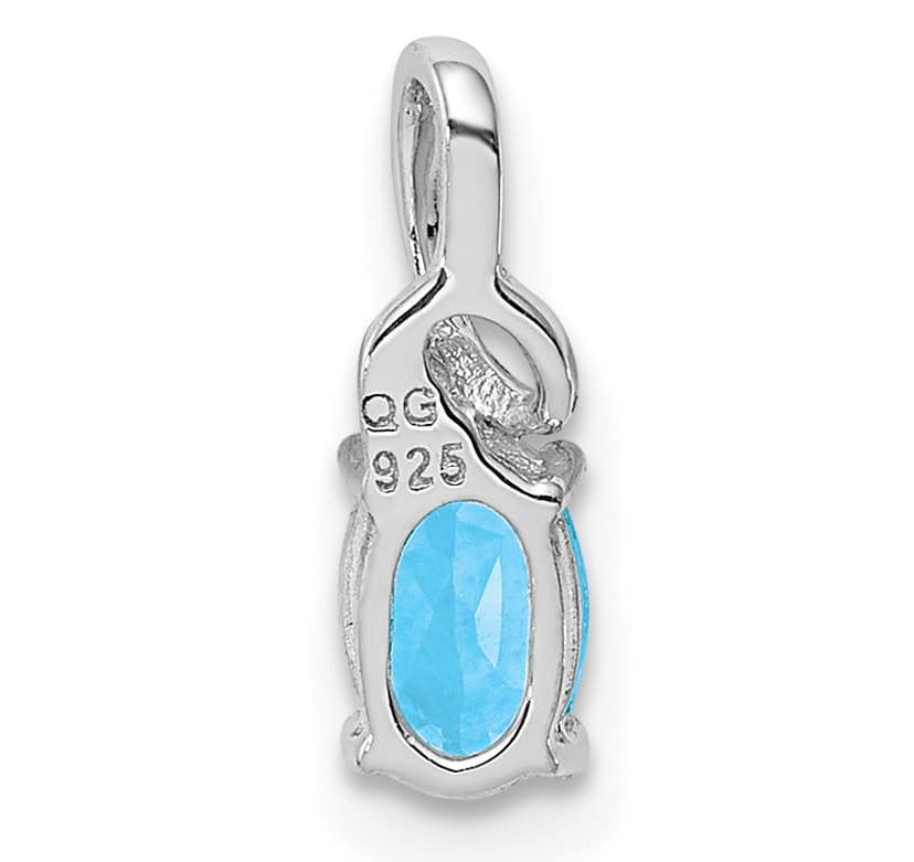 1/2 ct. t.w. Sky Blue Topaz and 0.004 ct. t.w. Diamond Pendant in Rhodium-plated Sterling Silver