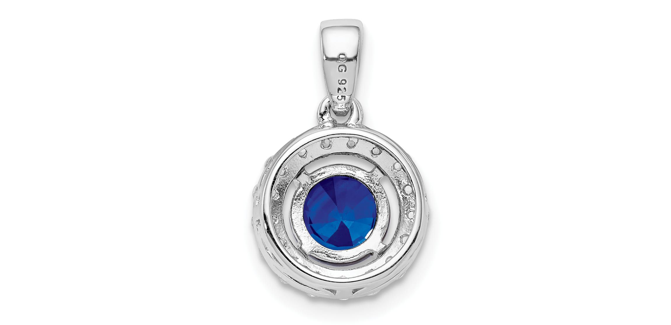 1.1 ct. t.w. Sapphire and 1/3 ct. t.w. White Topaz Pendant in Rhodium-plated Sterling Silver