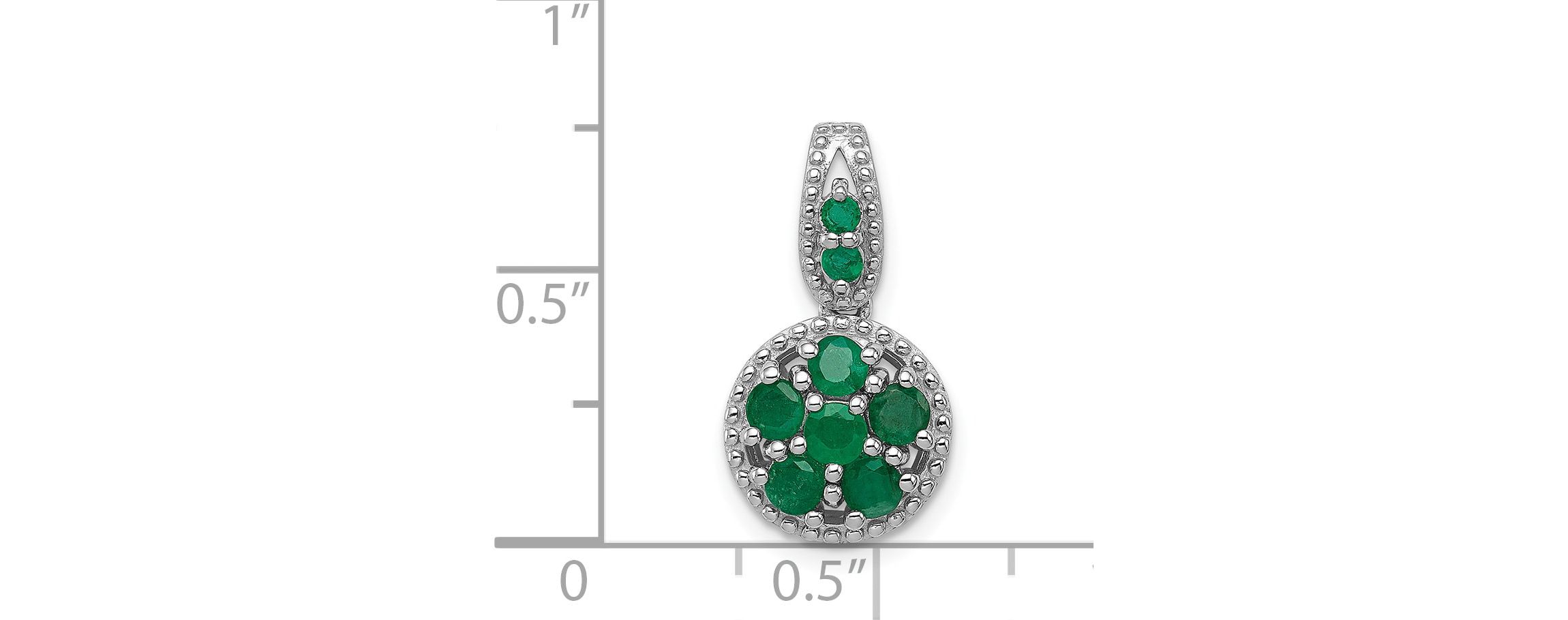 1/2 ct. t.w. Emerald Circle Pendant in Rhodium-plated Sterling Silver
