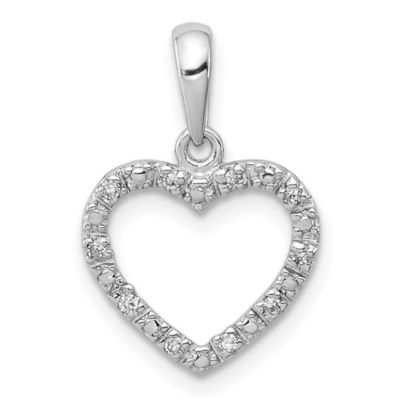 0.05 ct. t.w. Diamond Heart Pendant in Rhodium-plated Sterling Silver