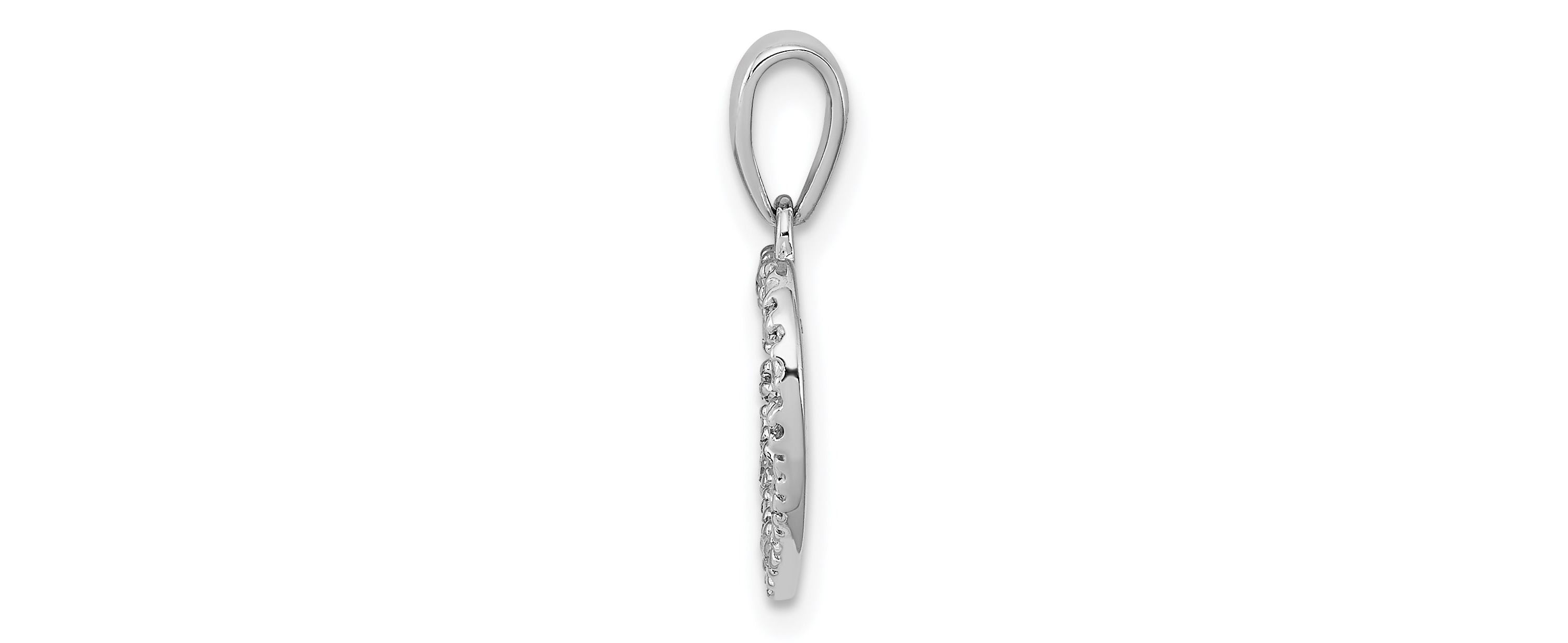 0.05 ct. t.w. Diamond Heart Pendant in Rhodium-plated Sterling Silver