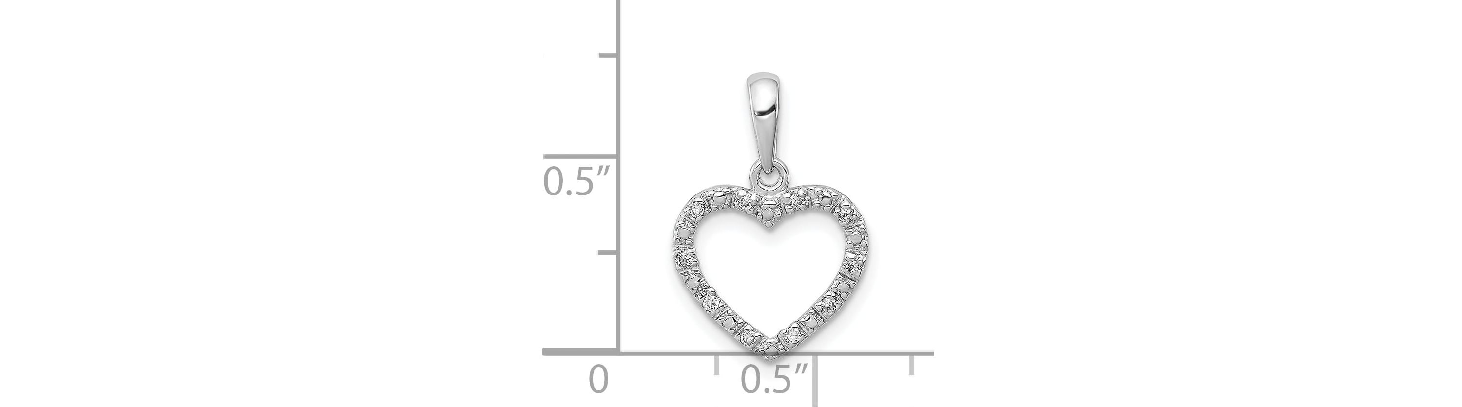 0.05 ct. t.w. Diamond Heart Pendant in Rhodium-plated Sterling Silver