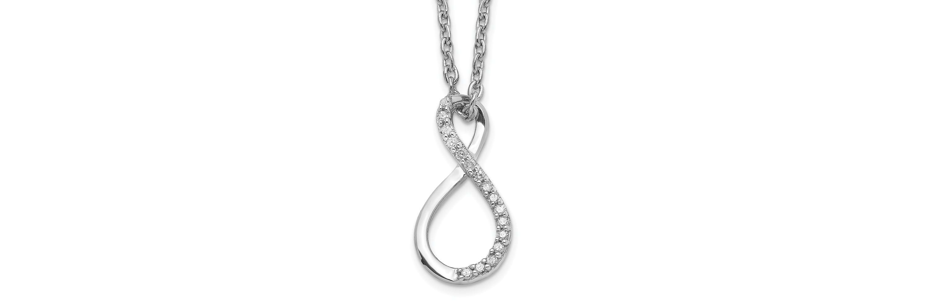 0.08 ct. t.w. Diamond Accent Infinity Necklace in Rhodium-plated Sterling Silver