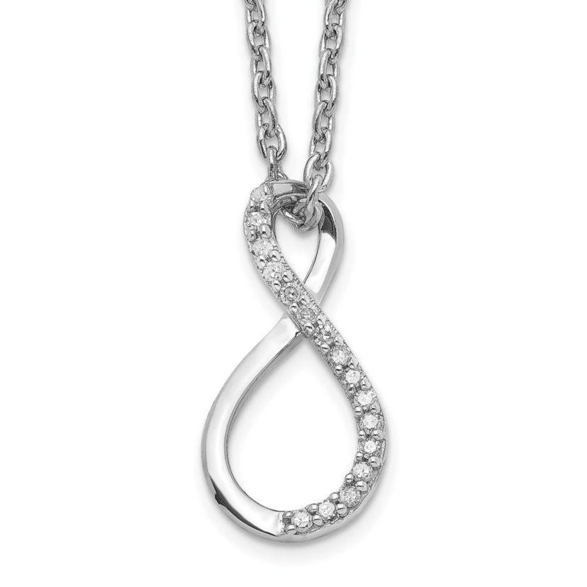 0.08 ct. t.w. Diamond Accent Infinity Necklace in Rhodium-plated Sterling Silver