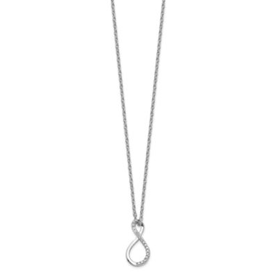 0.08 ct. t.w. Diamond Accent Infinity Necklace in Rhodium-plated Sterling Silver