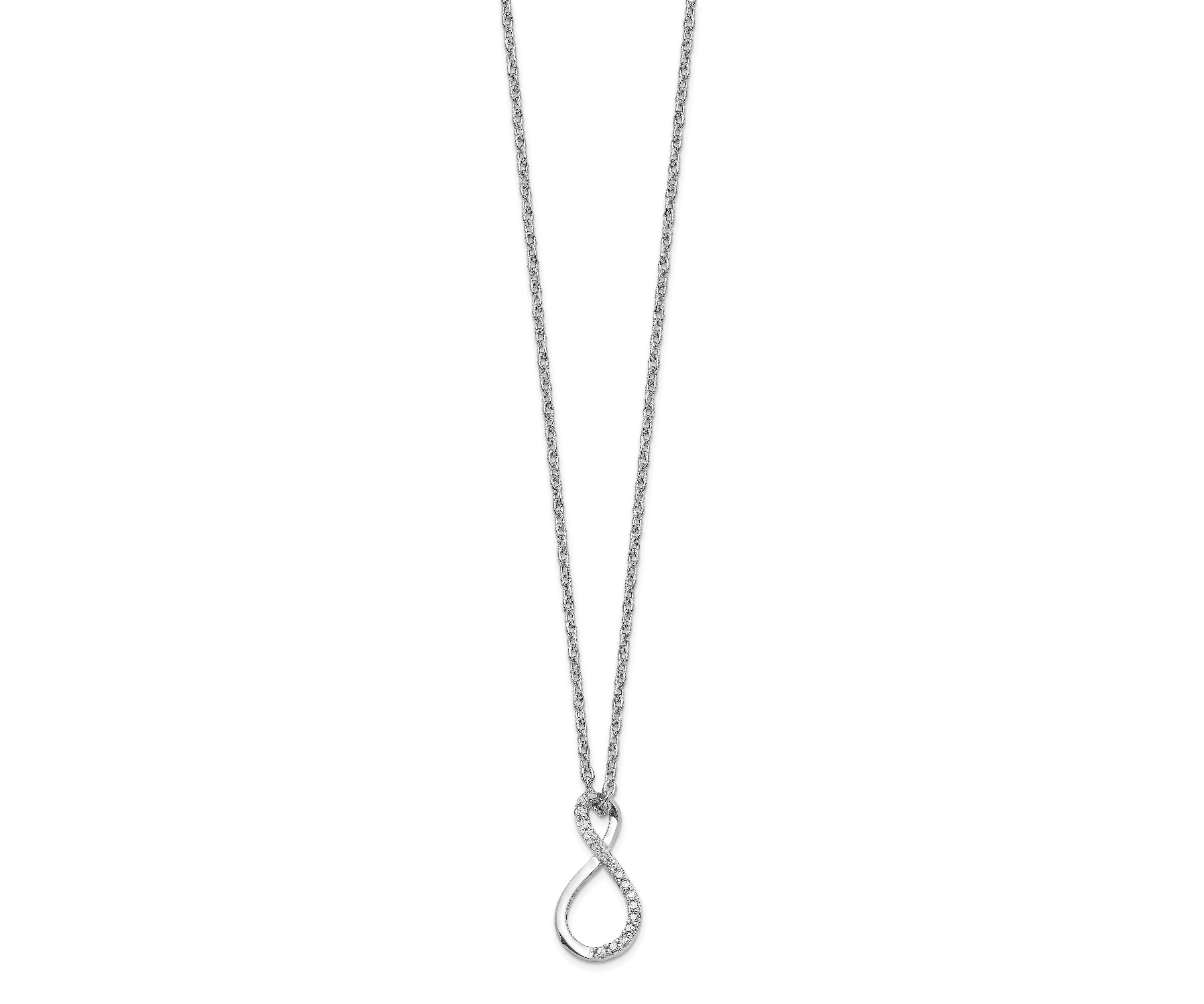 0.08 ct. t.w. Diamond Accent Infinity Necklace in Rhodium-plated Sterling Silver