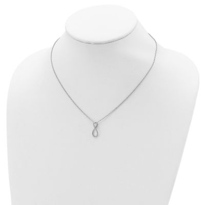 0.08 ct. t.w. Diamond Accent Infinity Necklace in Rhodium-plated Sterling Silver