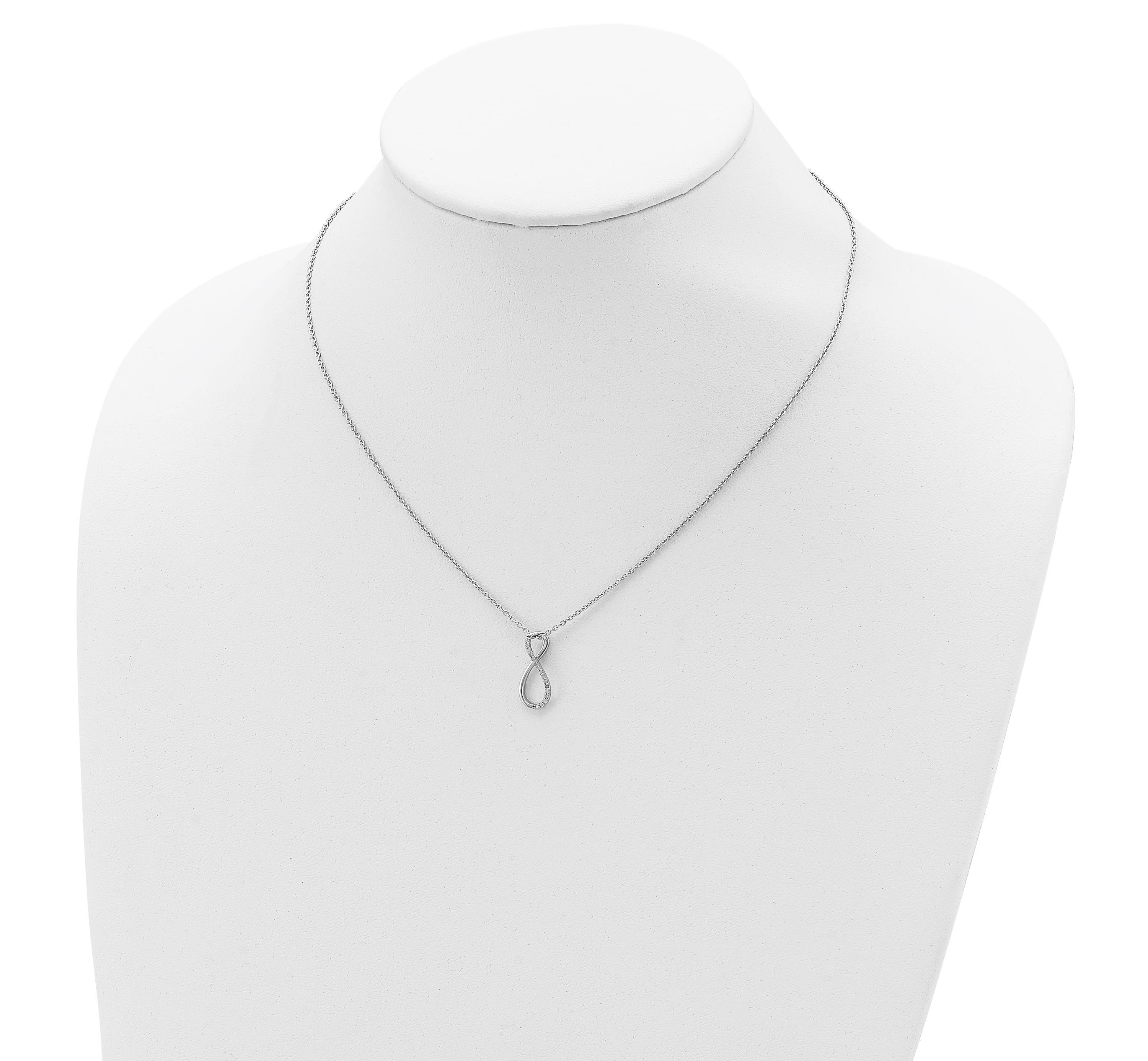 0.08 ct. t.w. Diamond Accent Infinity Necklace in Rhodium-plated Sterling Silver