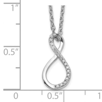 0.08 ct. t.w. Diamond Accent Infinity Necklace in Rhodium-plated Sterling Silver