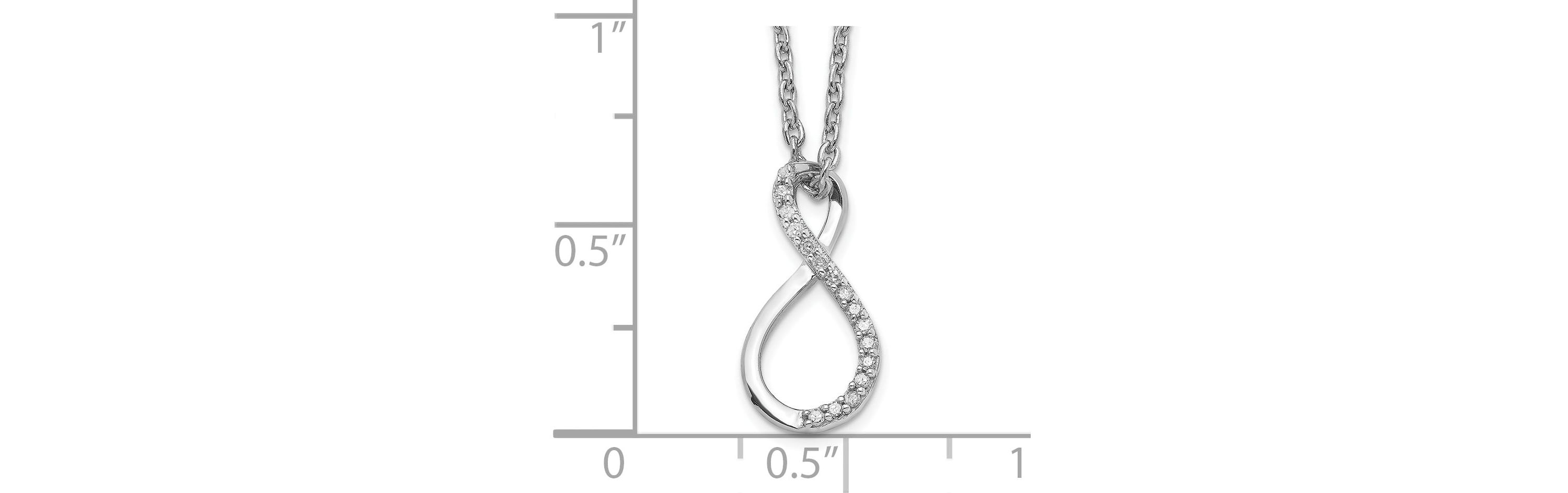 0.08 ct. t.w. Diamond Accent Infinity Necklace in Rhodium-plated Sterling Silver