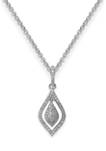 1/5 ct. t.w. Diamond Fashion Pendant with 18 Inch Chain in Rhodium Plated Sterling Silver