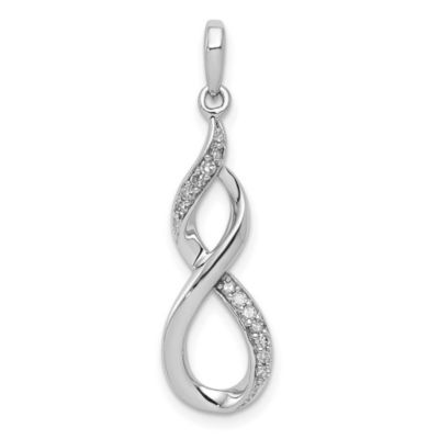 1/10 ct. t.w. Diamond Figure 8 Pendant in Rhodium-plated Sterling Silver