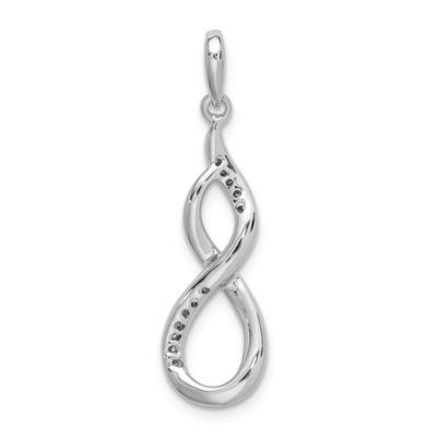 1/10 ct. t.w. Diamond Figure 8 Pendant in Rhodium-plated Sterling Silver