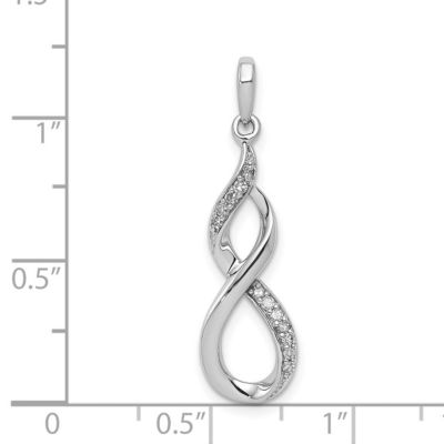 1/10 ct. t.w. Diamond Figure 8 Pendant in Rhodium-plated Sterling Silver