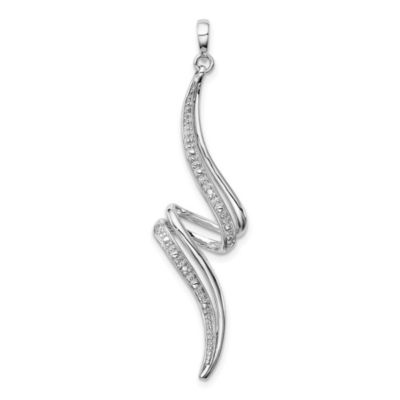 0.01 ct. t.w. Diamond Swirl Pendant in Rhodium-plated Sterling Silver