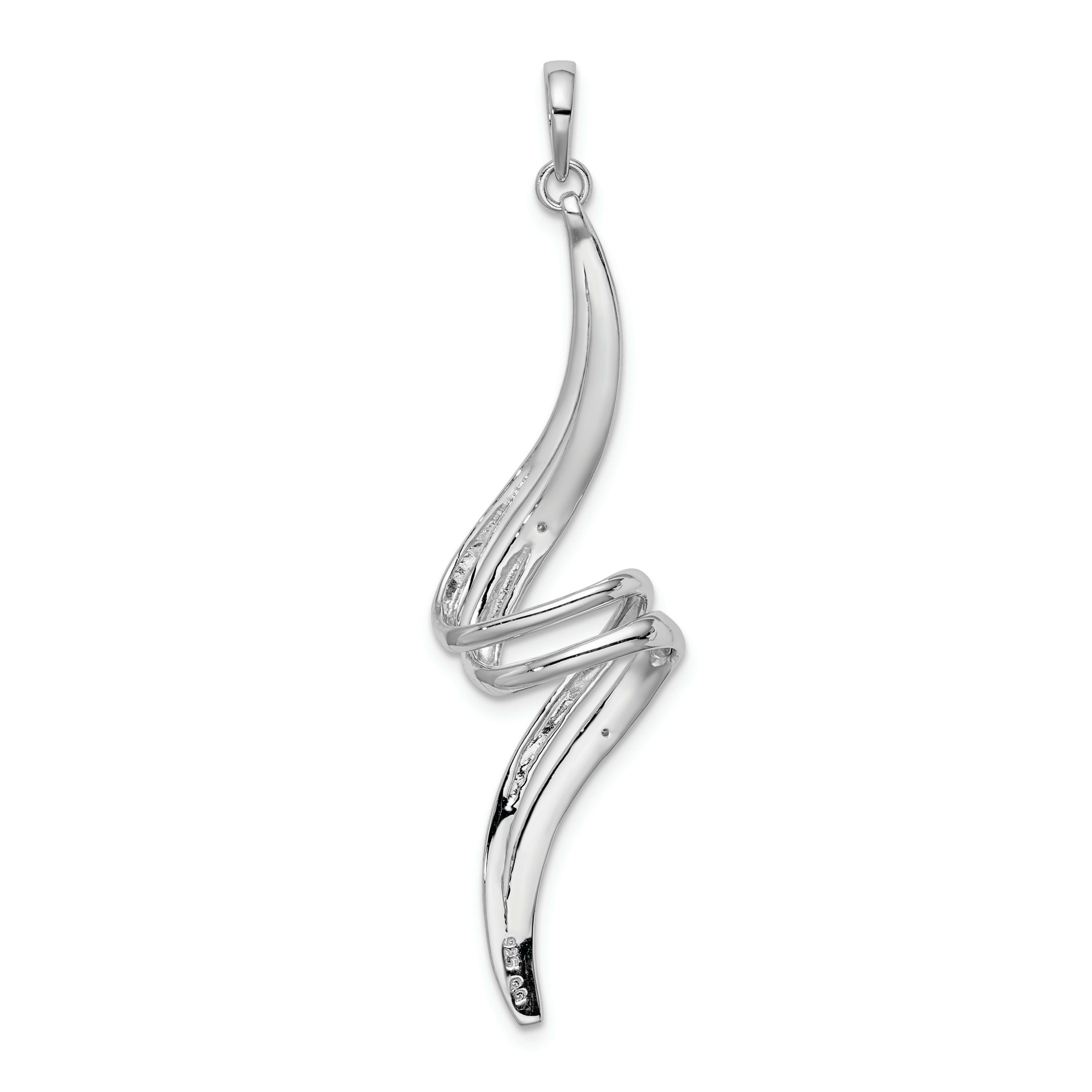 0.01 ct. t.w. Diamond Swirl Pendant in Rhodium-plated Sterling Silver