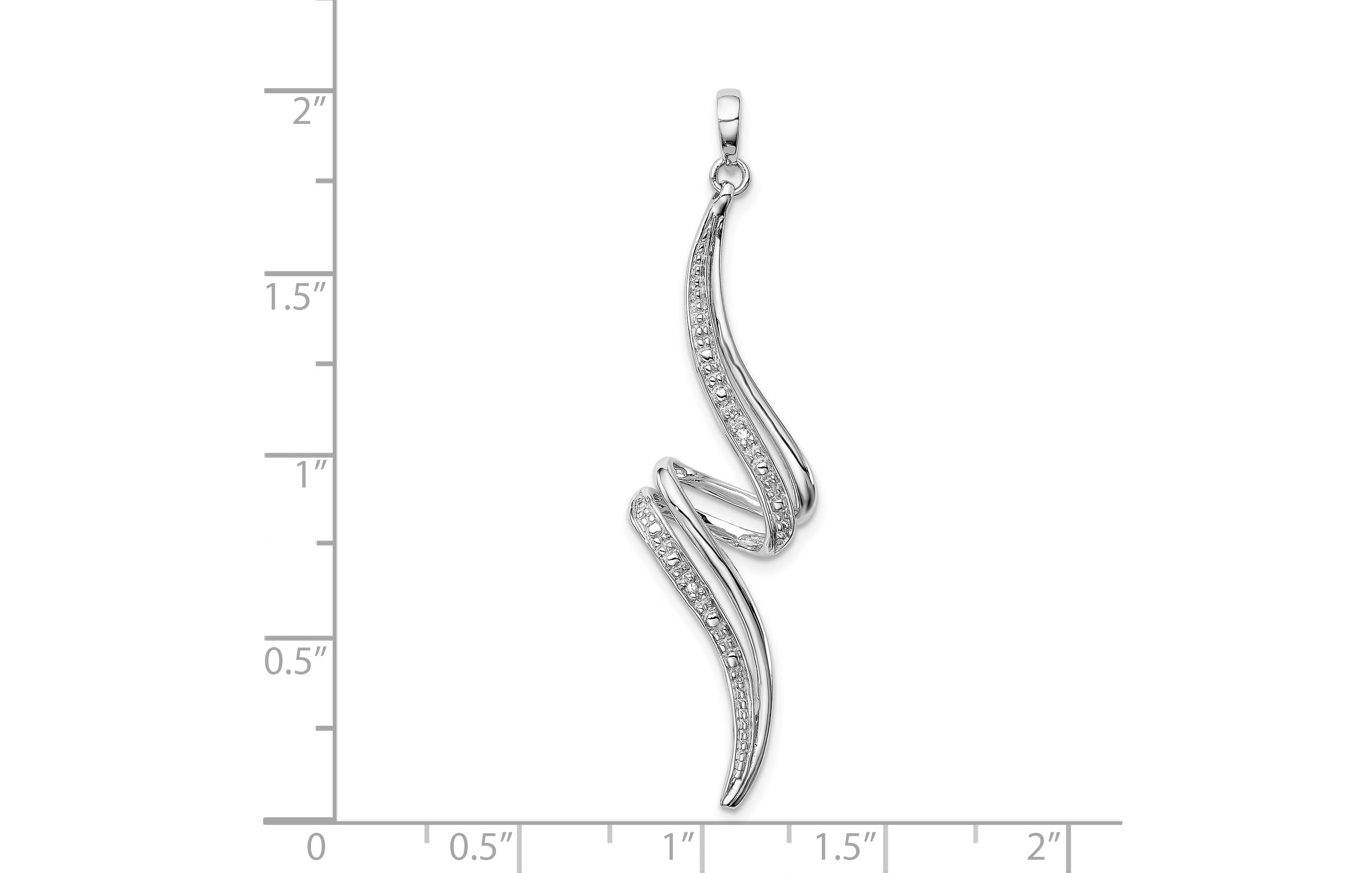 0.01 ct. t.w. Diamond Swirl Pendant in Rhodium-plated Sterling Silver