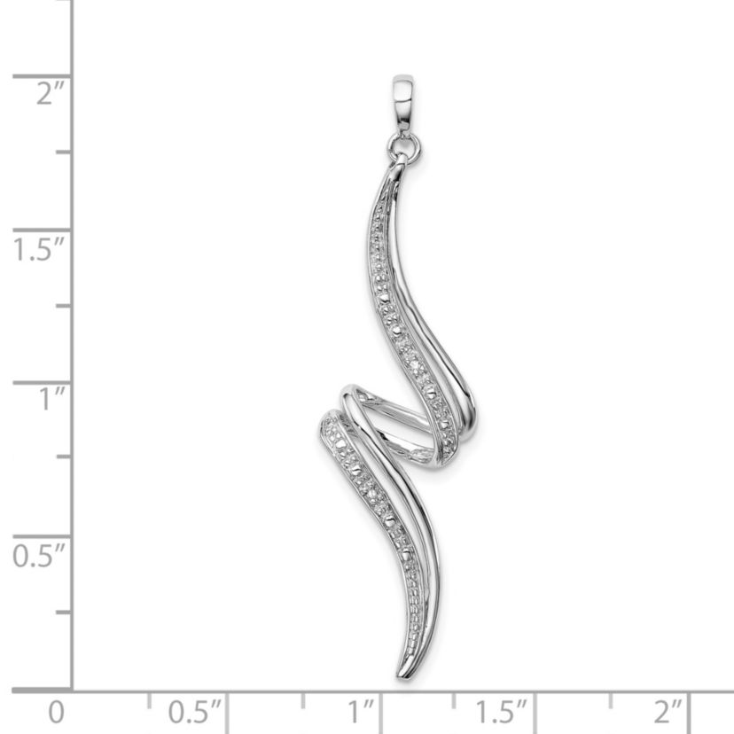 0.01 ct. t.w. Diamond Swirl Pendant in Rhodium-plated Sterling Silver